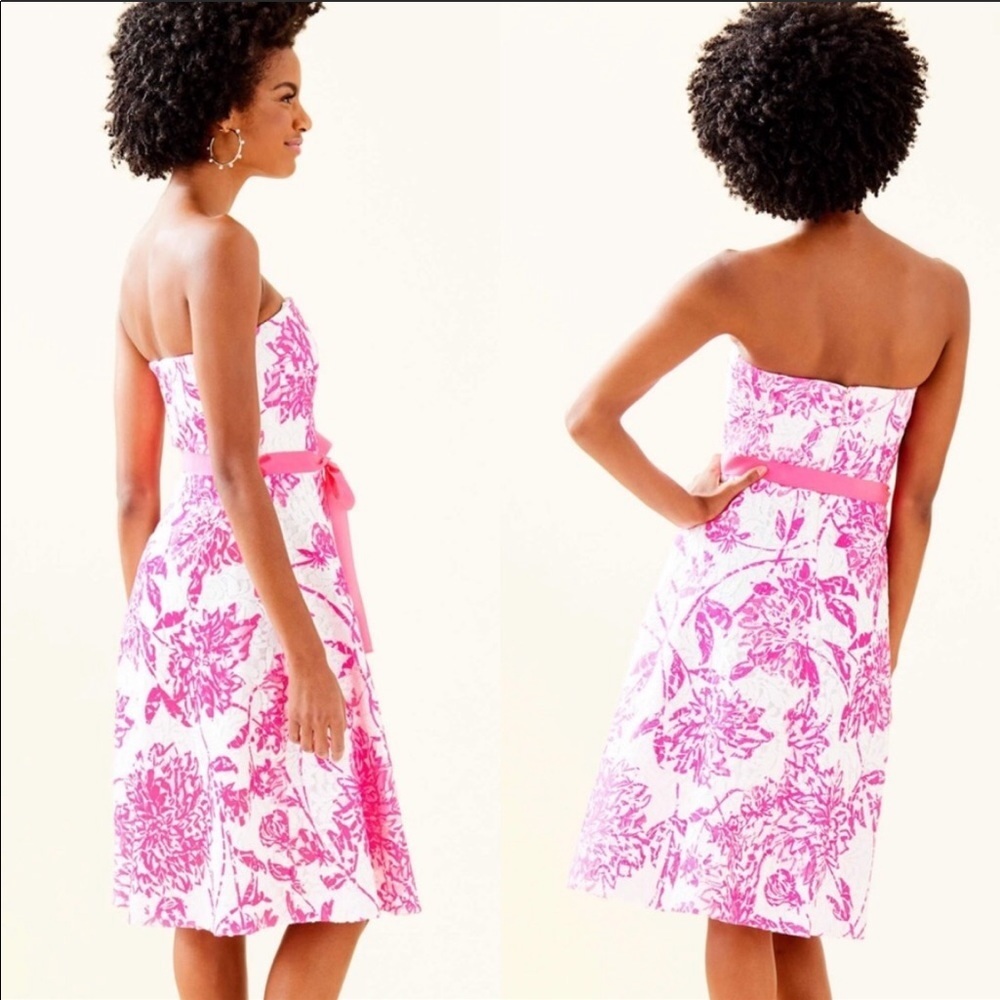 NWT Lilly Pulitzer strapless Sienna Dress size 00 - Picture 3 of 5